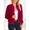 imagePRETTYGARDEN Womens Bomber Jackets 2024 Winter Trendy Varsity Jackets Shackets Button Down Cropped Coats with PocketsWine Red