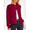 imagePRETTYGARDEN Womens Bomber Jackets 2024 Winter Trendy Varsity Jackets Shackets Button Down Cropped Coats with PocketsWine Red