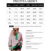 imagePRETTYGARDEN Womens Fall 2024 Striped Oversized Sweatshirt Long Sleeve Button Up Henley Neck Waffle Knit Pullover Tunic TopsStriped Pink Green