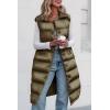imagePRETTYGARDEN Womens Fall Long Puffer Vest Collared Sleeveless Button Down Warm Jackets Coat Casual Trendy Winter OuterwearArmy Green