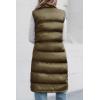 imagePRETTYGARDEN Womens Fall Long Puffer Vest Collared Sleeveless Button Down Warm Jackets Coat Casual Trendy Winter OuterwearArmy Green