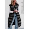 imagePRETTYGARDEN Womens Fall Long Puffer Vest Collared Sleeveless Button Down Warm Jackets Coat Casual Trendy Winter OuterwearBlack