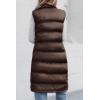 imagePRETTYGARDEN Womens Fall Long Puffer Vest Collared Sleeveless Button Down Warm Jackets Coat Casual Trendy Winter OuterwearCoffee