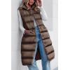 imagePRETTYGARDEN Womens Fall Long Puffer Vest Collared Sleeveless Button Down Warm Jackets Coat Casual Trendy Winter OuterwearCoffee