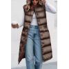imagePRETTYGARDEN Womens Fall Long Puffer Vest Collared Sleeveless Button Down Warm Jackets Coat Casual Trendy Winter OuterwearCoffee
