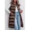 imagePRETTYGARDEN Womens Fall Long Puffer Vest Collared Sleeveless Button Down Warm Jackets Coat Casual Trendy Winter OuterwearCoffee
