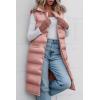 imagePRETTYGARDEN Womens Fall Long Puffer Vest Collared Sleeveless Button Down Warm Jackets Coat Casual Trendy Winter OuterwearPink