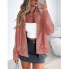 imagePRETTYGARDEN Womens Faux Leather Jackets 2024 Fall Outfits Bomber Jacket Zip Up Motorcycle Coats Long Sleeve Winter ClothesDark Pink