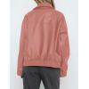 imagePRETTYGARDEN Womens Faux Leather Jackets 2024 Fall Outfits Bomber Jacket Zip Up Motorcycle Coats Long Sleeve Winter ClothesDark Pink