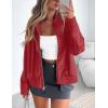 imagePRETTYGARDEN Womens Faux Leather Jackets 2024 Fall Outfits Bomber Jacket Zip Up Motorcycle Coats Long Sleeve Winter ClothesDark Red