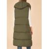 imagePRETTYGARDEN Womens Long Puffer Vest 2024 Winter Trendy Zip Up Sleeveless Coat Down Jacket Quilted Hooded OuterwearArmy Green