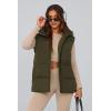 imagePRETTYGARDEN Womens Puffer Jacket Vests Fall Casual Sleeveless Stand Collar Zip Up Coats Warm Winter OuterwearArmy Green