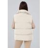 imagePRETTYGARDEN Womens Puffer Jacket Vests Fall Casual Sleeveless Stand Collar Zip Up Coats Warm Winter OuterwearBeige White