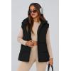 imagePRETTYGARDEN Womens Puffer Jacket Vests Fall Casual Sleeveless Stand Collar Zip Up Coats Warm Winter OuterwearBlack