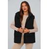 imagePRETTYGARDEN Womens Puffer Jacket Vests Fall Casual Sleeveless Stand Collar Zip Up Coats Warm Winter OuterwearBlack