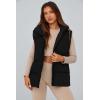 imagePRETTYGARDEN Womens Puffer Jacket Vests Fall Casual Sleeveless Stand Collar Zip Up Coats Warm Winter OuterwearBlack