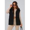 imagePRETTYGARDEN Womens Puffer Jacket Vests Fall Casual Sleeveless Stand Collar Zip Up Coats Warm Winter OuterwearBlack