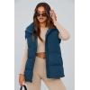 imagePRETTYGARDEN Womens Puffer Jacket Vests Fall Casual Sleeveless Stand Collar Zip Up Coats Warm Winter OuterwearDark Blue