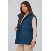 imagePRETTYGARDEN Womens Puffer Jacket Vests Fall Casual Sleeveless Stand Collar Zip Up Coats Warm Winter OuterwearDark Blue