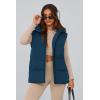 imagePRETTYGARDEN Womens Puffer Jacket Vests Fall Casual Sleeveless Stand Collar Zip Up Coats Warm Winter OuterwearDark Blue
