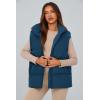 imagePRETTYGARDEN Womens Puffer Jacket Vests Fall Casual Sleeveless Stand Collar Zip Up Coats Warm Winter OuterwearDark Blue