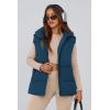 imagePRETTYGARDEN Womens Puffer Jacket Vests Fall Casual Sleeveless Stand Collar Zip Up Coats Warm Winter OuterwearDark Blue