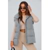 imagePRETTYGARDEN Womens Puffer Jacket Vests Fall Casual Sleeveless Stand Collar Zip Up Coats Warm Winter OuterwearLight Grey