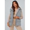 imagePRETTYGARDEN Womens Puffer Jacket Vests Fall Casual Sleeveless Stand Collar Zip Up Coats Warm Winter OuterwearLight Grey