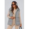 imagePRETTYGARDEN Womens Puffer Jacket Vests Fall Casual Sleeveless Stand Collar Zip Up Coats Warm Winter OuterwearLight Grey