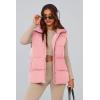 imagePRETTYGARDEN Womens Puffer Jacket Vests Fall Casual Sleeveless Stand Collar Zip Up Coats Warm Winter OuterwearLight Pink