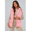 imagePRETTYGARDEN Womens Puffer Jacket Vests Fall Casual Sleeveless Stand Collar Zip Up Coats Warm Winter OuterwearLight Pink