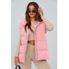 imagePRETTYGARDEN Womens Puffer Jacket Vests Fall Casual Sleeveless Stand Collar Zip Up Coats Warm Winter OuterwearLight Pink