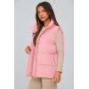 imagePRETTYGARDEN Womens Puffer Jacket Vests Fall Casual Sleeveless Stand Collar Zip Up Coats Warm Winter OuterwearLight Pink