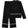 imagePRETTYGARDEN Womens 2 Piece Lounge Sets 2024 Winter Travel Outfits Long Sleeve Pullover Sweater Wide Leg Pants TracksuitsBlack