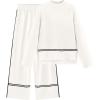 imagePRETTYGARDEN Womens 2 Piece Lounge Sets 2024 Winter Travel Outfits Long Sleeve Pullover Sweater Wide Leg Pants TracksuitsWhite