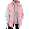 imagePRETTYGARDEN Womens Puffer Jacket Vests Fall Casual Sleeveless Stand Collar Zip Up Coats Warm Winter OuterwearLight Pink