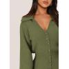 imagePRETTYGARDEN Sweater Dresses for Women 2024 Trendy Long Sleeve Button Down Short Fall DressArmy Green