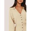 imagePRETTYGARDEN Sweater Dresses for Women 2024 Trendy Long Sleeve Button Down Short Fall DressBeige