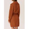 imagePRETTYGARDEN Sweater Dresses for Women 2024 Trendy Long Sleeve Button Down Short Fall DressBrick Red