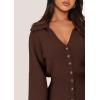 imagePRETTYGARDEN Sweater Dresses for Women 2024 Trendy Long Sleeve Button Down Short Fall DressCoffee