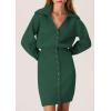 imagePRETTYGARDEN Sweater Dresses for Women 2024 Trendy Long Sleeve Button Down Short Fall DressDark Green