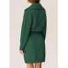 imagePRETTYGARDEN Sweater Dresses for Women 2024 Trendy Long Sleeve Button Down Short Fall DressDark Green