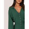 imagePRETTYGARDEN Sweater Dresses for Women 2024 Trendy Long Sleeve Button Down Short Fall DressDark Green