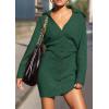 imagePRETTYGARDEN Sweater Dresses for Women 2024 Trendy Long Sleeve Button Down Short Fall DressDark Green