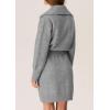 imagePRETTYGARDEN Sweater Dresses for Women 2024 Trendy Long Sleeve Button Down Short Fall DressGrey