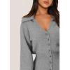 imagePRETTYGARDEN Sweater Dresses for Women 2024 Trendy Long Sleeve Button Down Short Fall DressGrey