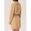 imagePRETTYGARDEN Sweater Dresses for Women 2024 Trendy Long Sleeve Button Down Short Fall DressKhaki