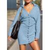 imagePRETTYGARDEN Sweater Dresses for Women 2024 Trendy Long Sleeve Button Down Short Fall DressLight Blue