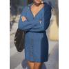 imagePRETTYGARDEN Sweater Dresses for Women 2024 Trendy Long Sleeve Button Down Short Fall DressMist Blue