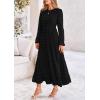imagePRETTYGARDEN Womens Fall Elegant Long Sleeve Maxi Dress Swiss Dot A Line Flowy Casual Holiday Party Going Out DressesBlack